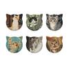 1/6Pcs Cartoon Cat Themed Ceramic Drink Coasters Water Absorbent Fantasy Atmosphere Coasters Home Kitchen Decor
