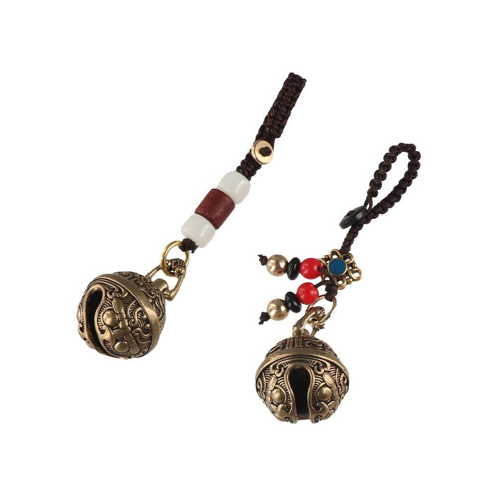 Vintage Brass Bell Car Keychain Brass Handmade Rope Car Keychain Mantra Bell Keyring  Women