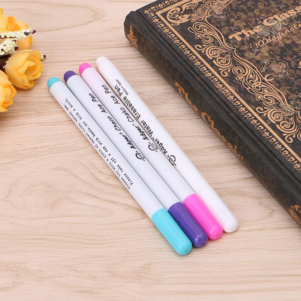 Water Erasable Pen 4 Pcs Disappearing Ink Marking Pen Air Water Erasable for Beginner Starter Handmade Projects