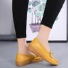 Women Leather Moccasins Soft Yellow Loafers Casual Elegant Summer Breathable Flats Walking Shoes for Mother