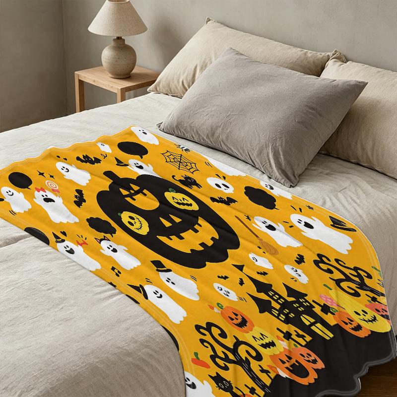 Halloween & Christmas Themed Flannel Fleece Blanket Soft, Warm & Dense Fleece, Cozy for Home Relax, Festive Vibe