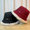 Woolen Thickened Warm Fisherman Hat Women's Winter Cold Proof Plush Ear Protection Hat Fashionable and Versatile Small Bucket Hat Showing Face