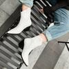 Pointed Toe Western Cowgirl Chelsea Ankle Boots Shoes Women Cossacks Cowboy Boats Wedges Femal Botas Mujer 33-45Black White