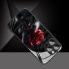 Red rose patterned glass phone case suitable for iPhone 17 16 15 14 13 12 11 Pro/Max/Plus anti drop and shockproof back cover