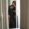Women's New Fashionable and Sexy Lace Splicing Autumn and Winter Long Dress Slim Hollow European and American Dress Women