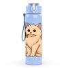 1PC Cat Holding Red Rose Cartoon 750ml Color Plastic Sports Water Bottle Leakproof Flip Straw Lid Suitable for Sports Office Home Use