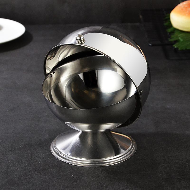 Leak-proof Storage Jar Stainless Steel Spherical Seasoning Jar With Flip Lid Perfect For Storing Seasonings And Candies