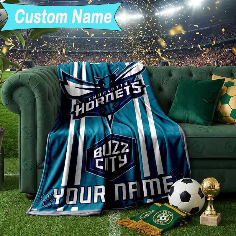 Custom Name Blanket Charlotte Logo Art Blanket Bedding Blanket for Travel, Camping, Living Rooms, Offices, Sofas, Fan Christmas gift