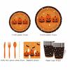 Pumpkin Pattern Disposable Plate Cup Set Decorative Disposable Utensils Set  Home