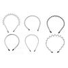 Hair Band Black Fashionable Exquisite Simple Metal Headband for Running Sports Make Up 6 Pcs