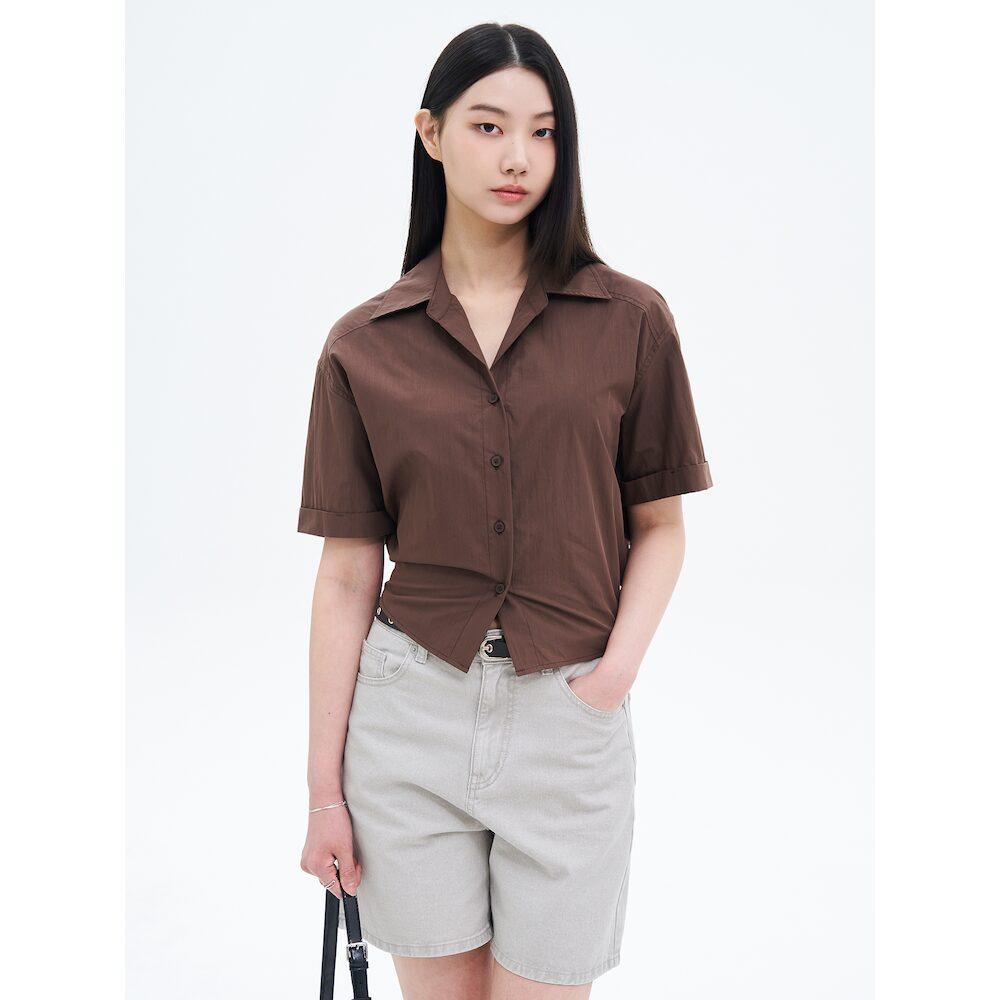 8Seconds Open Collar Shirt Brown Dark Brown/S