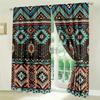 2 Pieces of Red and Black Gradient Striped Printed Curtains, Pole Bag Home Decoration, Room Decoration