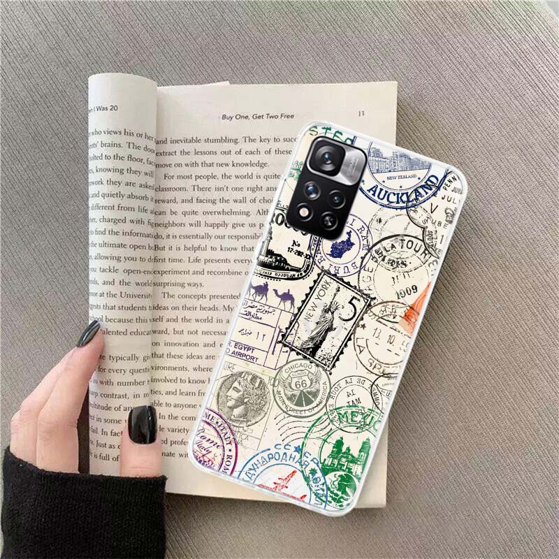 Travel Visas on Passports of Various Countries Phone Case For Redmi Note 13 12 Pro Plus 14 15 Pro 5G 11 11T 11E 11S 10 Pro 10S 9