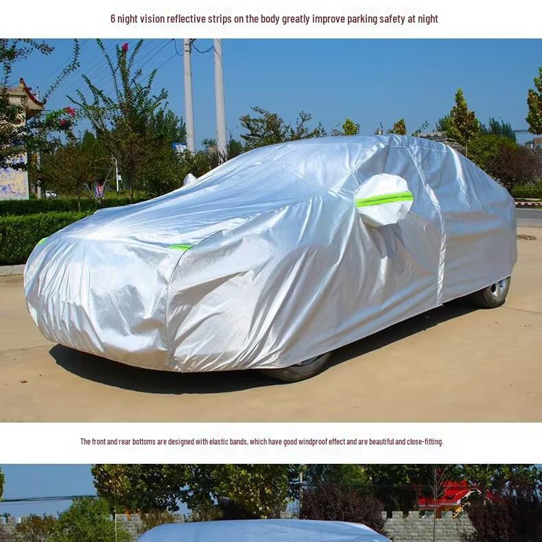Universal Four Seasons Car Cover: Snow, Rain, Sunproof with Sunshade & Heat Insulation, Oxford Fabric, Dustproof