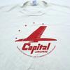 Vintage 90er CAPITAL AIRLINES T-Shirt GROSS kommerzielles Flugzeug weich dünn