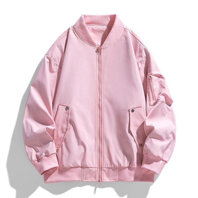 Куртка-бомбер мужская весна-осень свободная ретро американская оснастка бейсбольная джерси повседневная куртка M