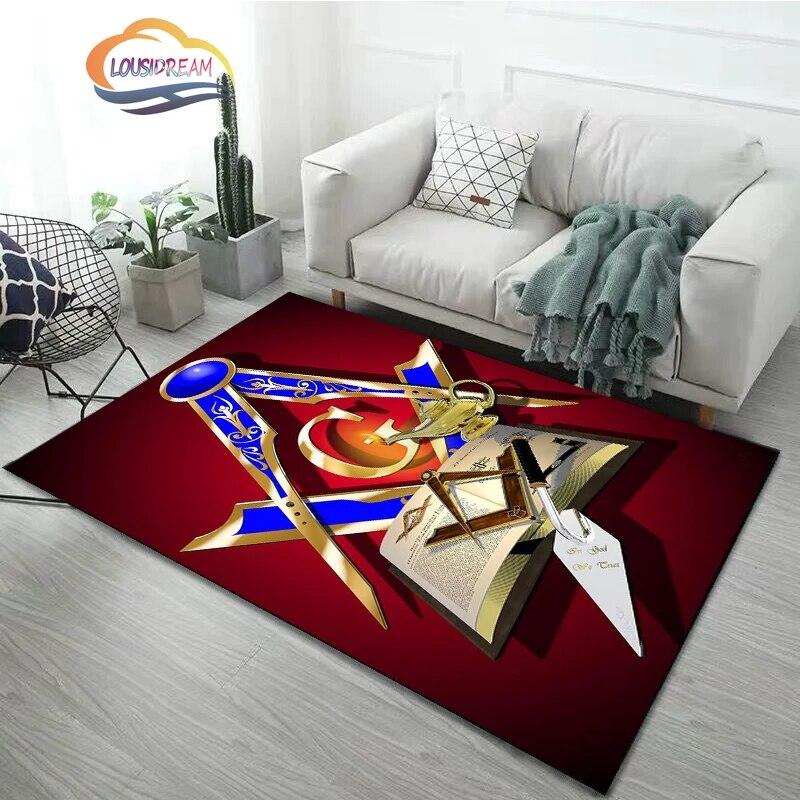 Νεότερο μοδάτο χαλί Freemasonry Χαλί Μασονικό μαλακό χαλάκι πόρτας Χαλιά κρεβατοκάμαρας Freemason Σαλόνι Πόρτα Δάπεδο Χωλ Χαλάκι Χαλάκι γιόγκα