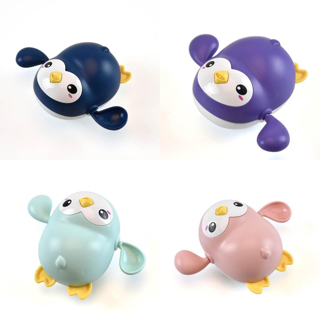New Children's Water Play Penguin Toy Wind-up Chain Baby Summer Bathroom Bathing Swimming Bath Toy Plastic Material Forward Swimming Dual Arm Swing