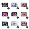 Personalized Card Case DIY Rhinestone Painting Holder, Faux Leather Coin Purse, Shining Holder Portable Mini Storage Pouch for Cards And Keys Handmade