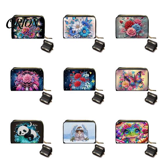 Personalized Card Case DIY Rhinestone Painting Holder, Faux Leather Coin Purse, Shining Holder Portable Mini Storage Pouch for Cards And Keys Handmade