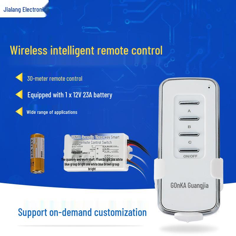 Fashion Style GONKA Smart 3-Way Wireless Remote Control Switch 220V High Power Electroplated A03 Wireless Remote Switch