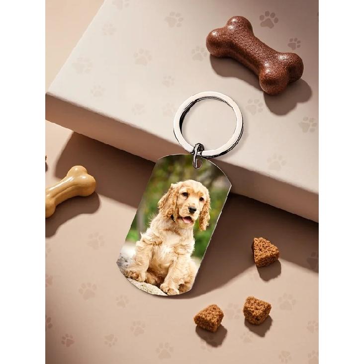 Personalized Pet Photo Keychain Custom Dog Memorial Gift Pet Loss Keepsake for Dog Lovers Anniversary Christmas Gift