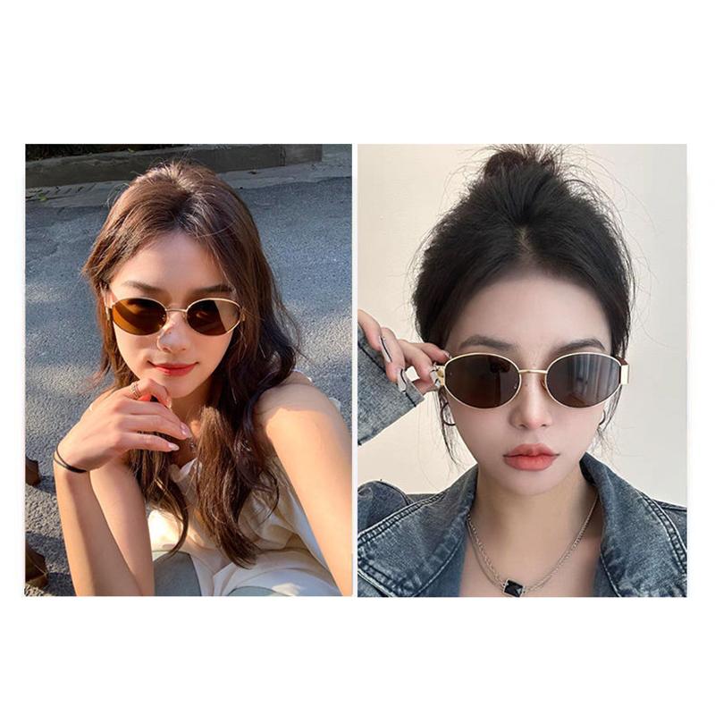 1 Τεμάχιο Οβάλ Σχήματος Προσωπικότητας Μεταλλικά Μικρά Στρογγυλά Γυαλιά Αξεσουάρ Παραλίας Για Γυναίκες Γυαλιά Γυαλιά Ηλίου