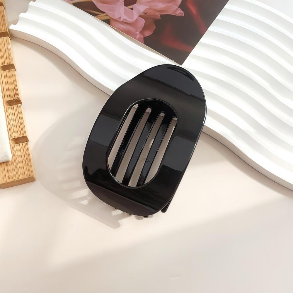 

Заколка-краб из поликарбоната для женщин, новый дизайн, леопардовый матовый, изогнутый, плоский, заколки для укладки, акриловые, лежачие, аксессуары для волос Bright Black