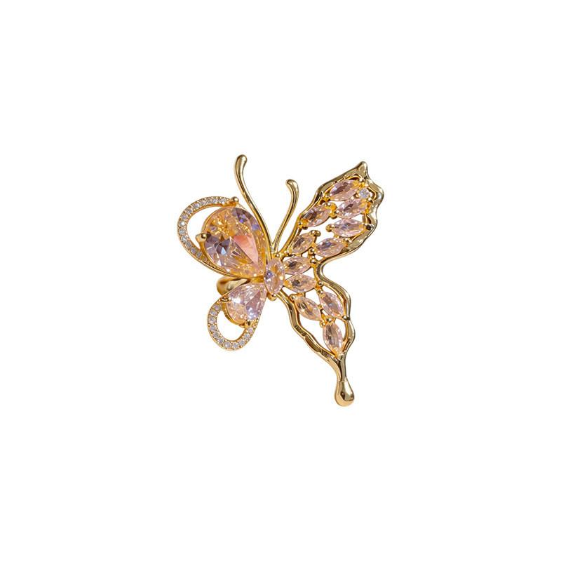 Animal Zircon Butterfly Open Ring For Women Fashion Accessory Gift