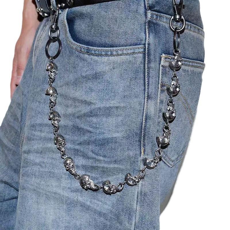 Catena da Jeans Teschio in Metallo Punk Teschio Oscuro Catena da Vita Accessori Cool e Versatili
