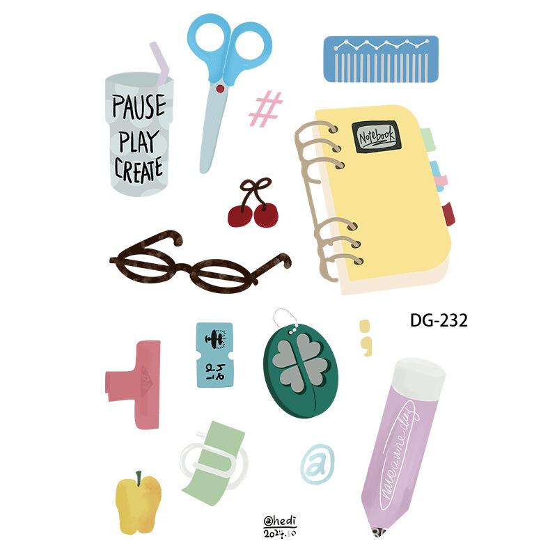 3D Jelly Korean Bear Clock Stickers - New INS Cute Glue Decals for Computer Phone Case DIY Decor