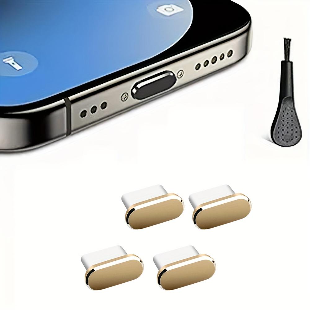5-in-1 Type-C USB Dust Plug with Brush, Metal Charging Port Protector