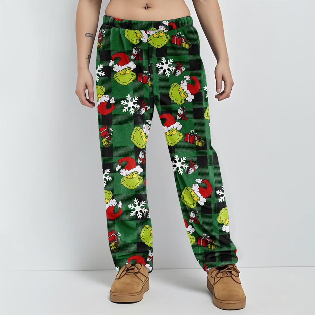 Pyjamasbukser Nattøy Fritidssnor Elastisk midje Bukser Komfortable Rette Yoga Løse Bukser