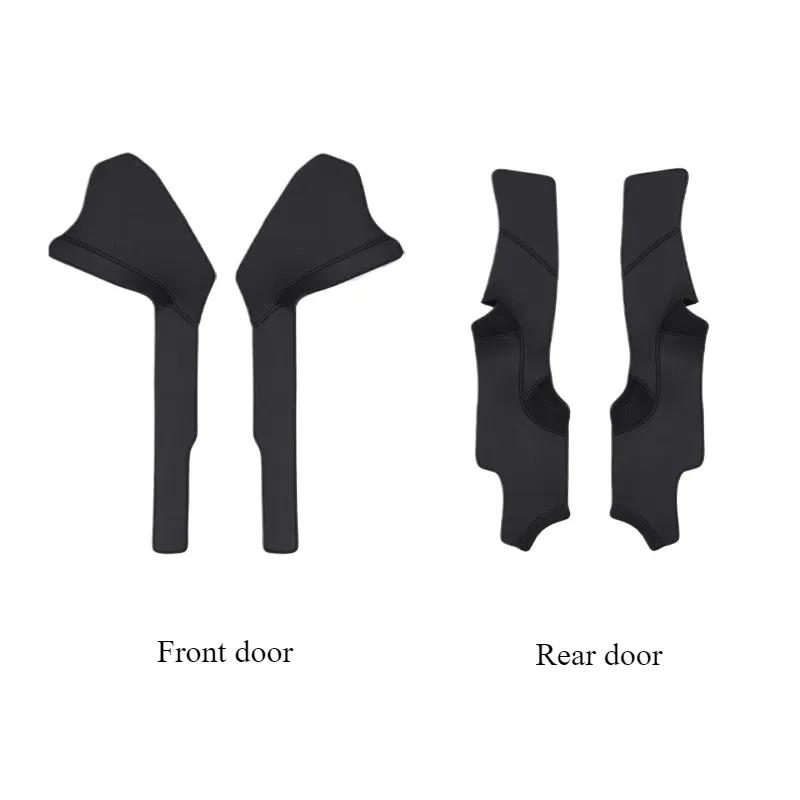 Nappa Leather for Tesla Model Y Juniper 2025 Front Rear Door Sill Pad Door Welcome Pedal Threshold Strip Protective Accessories