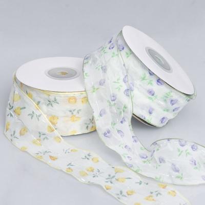 Roze Kreukel Transparant Sneeuwlint Handgemaakt Diy Strik Haarversiering Kleding Accessoires Cadeau Bloemenverpakking Lint Strik DIY Bloem Handgemaakt