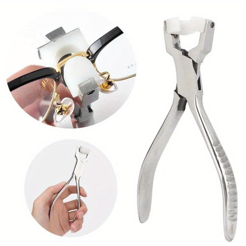 Stainless Steel Eyeglasses Adjust Nose Plier Spectacle Glasses Frame Jewelry Nylon Flat Jaw Ring Plier Repair Tool Accessory.