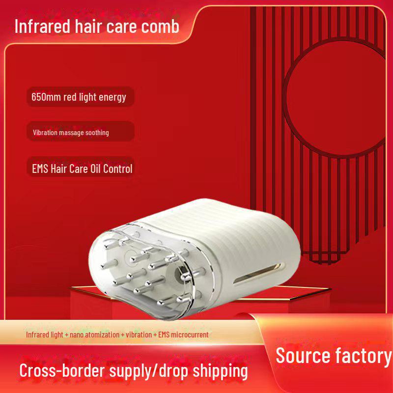 Nano Atomizing Scalp Applicator: Electric Microcurrent Vibration Red Light Hair Growth Comb