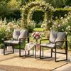 Accent Chairs and Table, Stylish 3-piece Patio Seating, Outdoor Lounge Chair Set, Minimalist Outdoor Chat Furniture Set (only with 1pc Table, 2pcs)