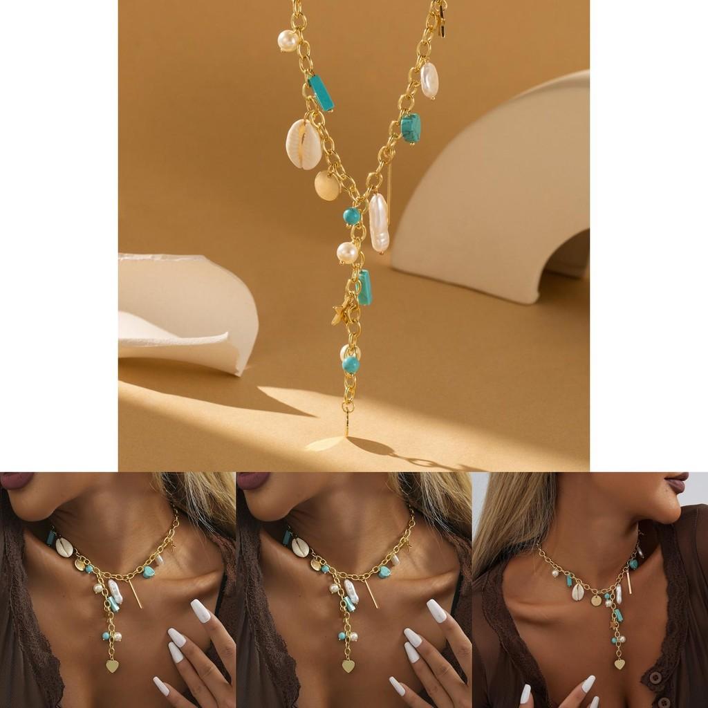 Elegant 2023 Naturligt Snäckskal Fjäril Hänge Halsband För Kvinnor Fantastiska Mode Smycken