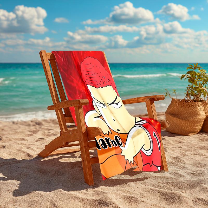 Personalized Customized Proof Beach Towel with Sakuragi Hanamichi Pattern - Soft, Absorbent,quick-drying,perfect Swimming,camping&bathing