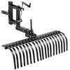 106.7cm Tow Behind Landscape Rake, 3-Point Lawn Rock Rake with Blade & Lift Lever, Fit Category 1 ATVs UTVs Lawn Tractors, Heavy Duty Dethatcher Rake