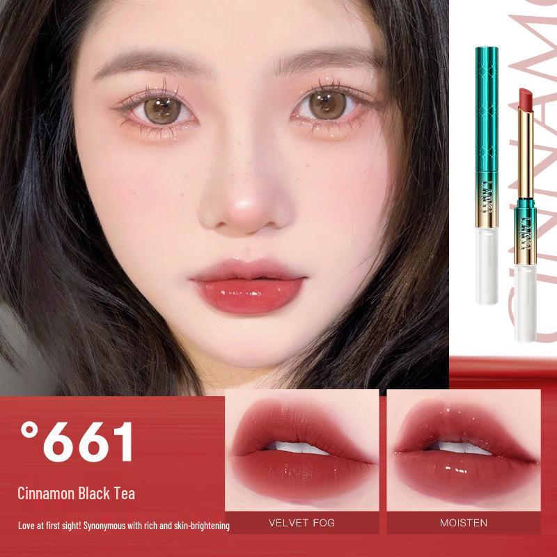 Lan Yi Color-Locking Waterproof Lipstick - Fade-Resistant, Long-Lasting Cinnamon Milk Tea Shade