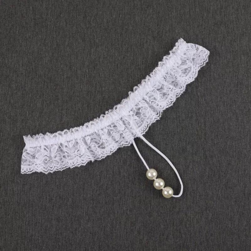 Sex Unterwäsche Sexy Slips Perlenmassage Transparenter String Tiefer Bund Spitze Verführung Damen T-Pants