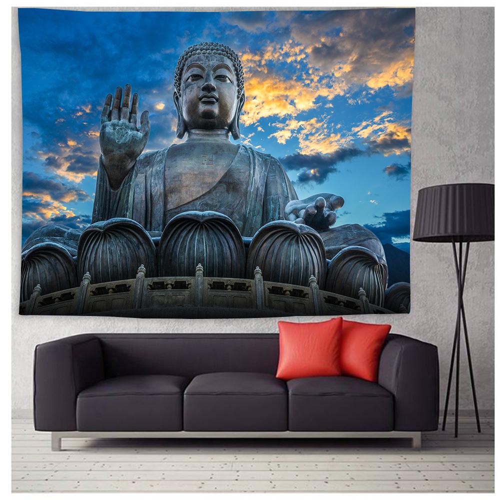 

Винтажный гобелен со статуей Будды, психоделический Будда Аватар, домашний декор, настенный гобелен, религия, вера, настенный гобелен для гостиной 100x75cm