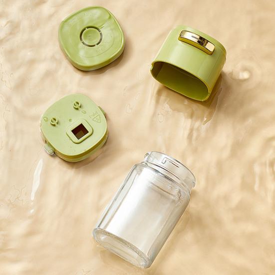 Glass Salt Dispenser with Portion Control Press-Type Shaker for Precise Salt Spice Dispensing 180ml Easy-Fill Wide Mouth Condiment Bottle