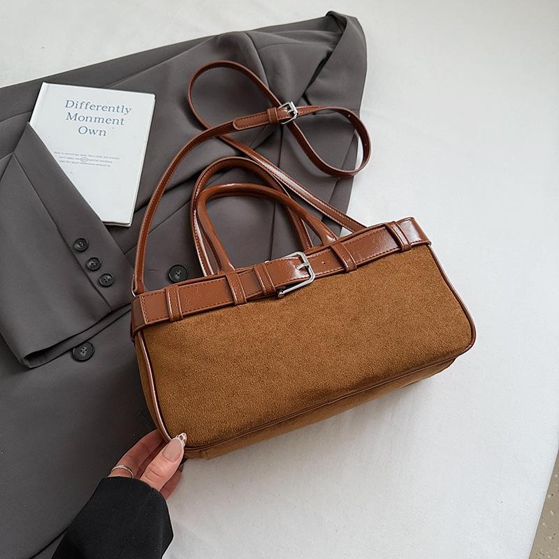 Women's bag autumn new fashion retro suede shoulder oblique span bag large capacity commuter tote bag