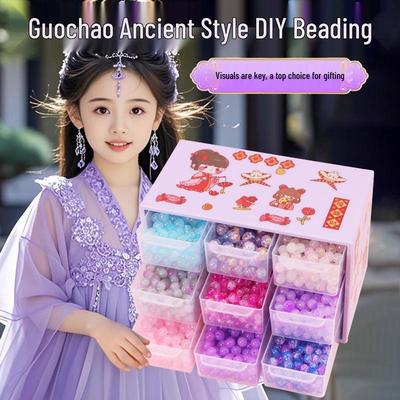 Colorful Beaded Bracelet & Necklace DIY Set for Girls - Glazed Crystal Educational Toy