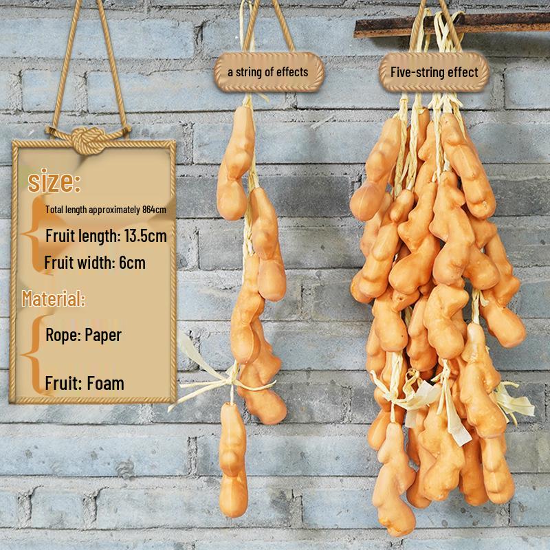 Farmhouse Decor: Pepper, Corn, Garlic, Veggie Fruit Skewers with Hemp Rope