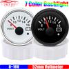 2" 52MM Voltmeter for Marine Boat Car 8-16V VOLTS with Warning Light 7 Color Light Voltage Gauge Waterproof IP67 Auto Car Gauge