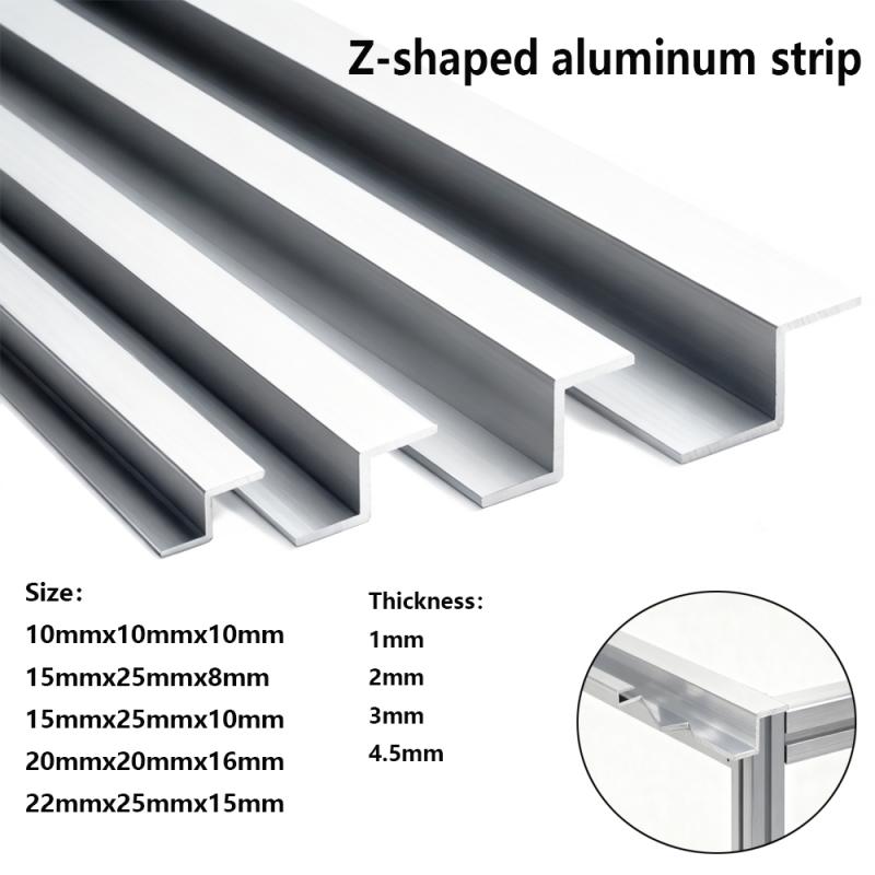 Z-Shaped Aluminum Edge Trim 10/15/20/22mm, Flexible Decorative Molding for Cabinet Door Window Frame (1 Piece)